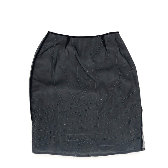 Jacqueline Ferrar Dresses & Skirts - Jacqueline Ferrar silk chiffon embroidery skirt 6